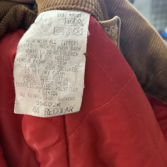 VINTAGE MEN'S CARHARTT 44 REGULAR QUILT LINED BROWN COVERALLS 996QZR USA - Picture 16 of 16